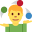 MAN JUGGLING emoji in Twitter's design style - Unicode 1F939-200D-2642-FE0F