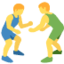 MEN WRESTLING emoji in Twitter's design style - Unicode 1F93C-200D-2642-FE0F