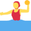 WOMAN PLAYING WATER POLO emoji in Twitter's design style - Unicode 1F93D-200D-2640-FE0F