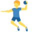 MAN PLAYING HANDBALL emoji in Twitter's design style - Unicode 1F93E-200D-2642-FE0F