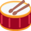 DRUM WITH DRUMSTICKS emoji in Twitter's design style - Unicode 1F941