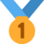 FIRST PLACE MEDAL emoji in Twitter's design style - Unicode 1F947