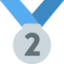 SECOND PLACE MEDAL emoji in Twitter's design style - Unicode 1F948