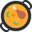 SHALLOW PAN OF FOOD emoji in Twitter's design style - Unicode 1F958