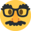 DISGUISED FACE emoji in Twitter's design style - Unicode 1F978