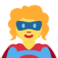 WOMAN SUPERHERO emoji in Twitter's design style - Unicode 1F9B8-200D-2640-FE0F