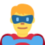 MAN SUPERHERO emoji in Twitter's design style - Unicode 1F9B8-200D-2642-FE0F