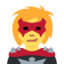 WOMAN SUPERVILLAIN emoji in Twitter's design style - Unicode 1F9B9-200D-2640-FE0F