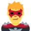 MAN SUPERVILLAIN emoji in Twitter's design style - Unicode 1F9B9-200D-2642-FE0F