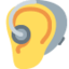 EAR WITH HEARING AID emoji in Twitter's design style - Unicode 1F9BB