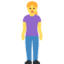 WOMAN STANDING emoji in Twitter's design style - Unicode 1F9CD-200D-2640-FE0F