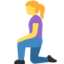 WOMAN KNEELING emoji in Twitter's design style - Unicode 1F9CE-200D-2640-FE0F