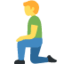 MAN KNEELING emoji in Twitter's design style - Unicode 1F9CE-200D-2642-FE0F