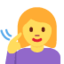 DEAF WOMAN emoji in Twitter's design style - Unicode 1F9CF-200D-2640-FE0F