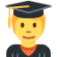 STUDENT emoji in Twitter's design style - Unicode 1F9D1-200D-1F393