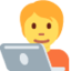 TECHNOLOGIST emoji in Twitter's design style - Unicode 1F9D1-200D-1F4BB