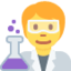 SCIENTIST emoji in Twitter's design style - Unicode 1F9D1-200D-1F52C