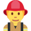 FIREFIGHTER emoji in Twitter's design style - Unicode 1F9D1-200D-1F692