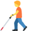 PERSON WITH WHITE CANE emoji in Twitter's design style - Unicode 1F9D1-200D-1F9AF