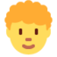 PERSON: CURLY HAIR emoji in Twitter's design style - Unicode 1F9D1-200D-1F9B1