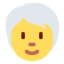 PERSON: WHITE HAIR emoji in Twitter's design style - Unicode 1F9D1-200D-1F9B3