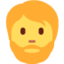 BEARDED PERSON emoji in Twitter's design style - Unicode 1F9D4