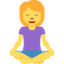 WOMAN IN LOTUS POSITION emoji in Twitter's design style - Unicode 1F9D8-200D-2640-FE0F