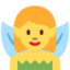 WOMAN FAIRY emoji in Twitter's design style - Unicode 1F9DA-200D-2640-FE0F