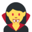 WOMAN VAMPIRE emoji in Twitter's design style - Unicode 1F9DB-200D-2640-FE0F