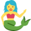 MERMAID emoji in Twitter's design style - Unicode 1F9DC-200D-2640-FE0F