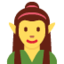 WOMAN ELF emoji in Twitter's design style - Unicode 1F9DD-200D-2640-FE0F