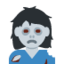 WOMAN ZOMBIE emoji in Twitter's design style - Unicode 1F9DF-200D-2640-FE0F