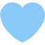 LIGHT BLUE HEART emoji in Twitter's design style - Unicode 1FA75