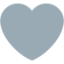 GREY HEART emoji in Twitter's design style - Unicode 1FA76