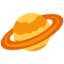 RINGED PLANET emoji in Twitter's design style - Unicode 1FA90