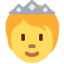 PERSON WITH CROWN emoji in Twitter's design style - Unicode 1FAC5