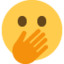 FACE WITH OPEN EYES AND HAND OVER MOUTH emoji in Twitter's design style - Unicode 1FAE2