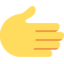 RIGHTWARDS HAND emoji in Twitter's design style - Unicode 1FAF1