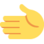 LEFTWARDS HAND emoji in Twitter's design style - Unicode 1FAF2