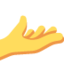 PALM UP HAND emoji in Twitter's design style - Unicode 1FAF4