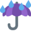 UMBRELLA WITH RAIN DROPS emoji in Twitter's design style - Unicode 2614