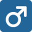 MALE SIGN emoji in Twitter's design style - Unicode 2642-FE0F