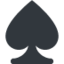 BLACK SPADE SUIT emoji in Twitter's design style - Unicode 2660-FE0F