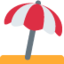 UMBRELLA ON GROUND emoji in Twitter's design style - Unicode 26F1-FE0F