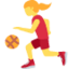 WOMAN BOUNCING BALL emoji in Twitter's design style - Unicode 26F9-FE0F-200D-2640-FE0F