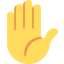 RAISED HAND emoji in Twitter's design style - Unicode 270B