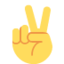 VICTORY HAND emoji in Twitter's design style - Unicode 270C-FE0F