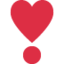 HEART EXCLAMATION emoji in Twitter's design style - Unicode 2763-FE0F