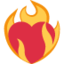 HEART ON FIRE emoji in Twitter's design style - Unicode 2764-FE0F-200D-1F525