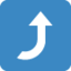 ARROW POINTING RIGHTWARDS THEN CURVING UPWARDS emoji in Twitter's design style - Unicode 2934-FE0F